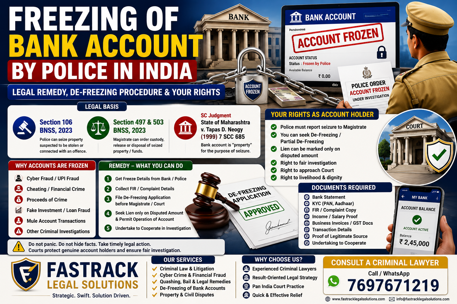 Freezing of Bank Account