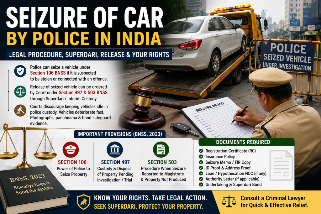 Seizure of Car by Police in India