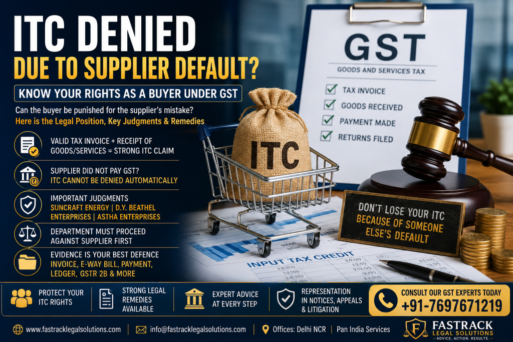 ITC denied due to supplier default